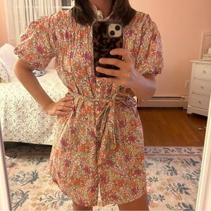 Floral Puff Sleeve Mini Dress